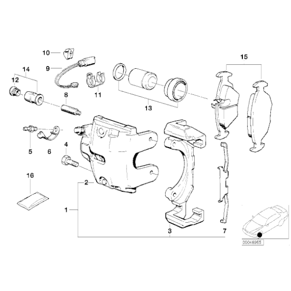 Czujnik klocków hamulcowych przód BMW E34 525ix M50 - 34351181802