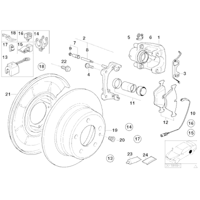 Czujnik klocków hamulcowych tył BMW E31 prod po 09.91r. - 34351181825