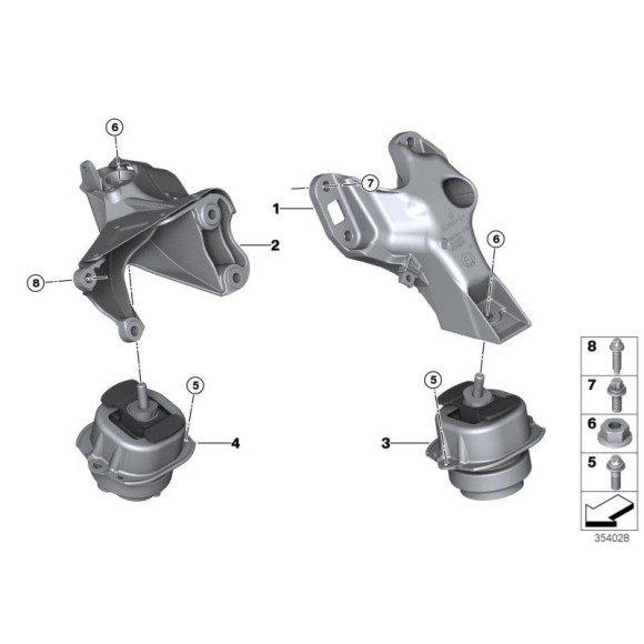 Poduszka silnika BMW X5 X6 E70 E71 F15 F16 35iX 40iX N55 N62N - 22116865146