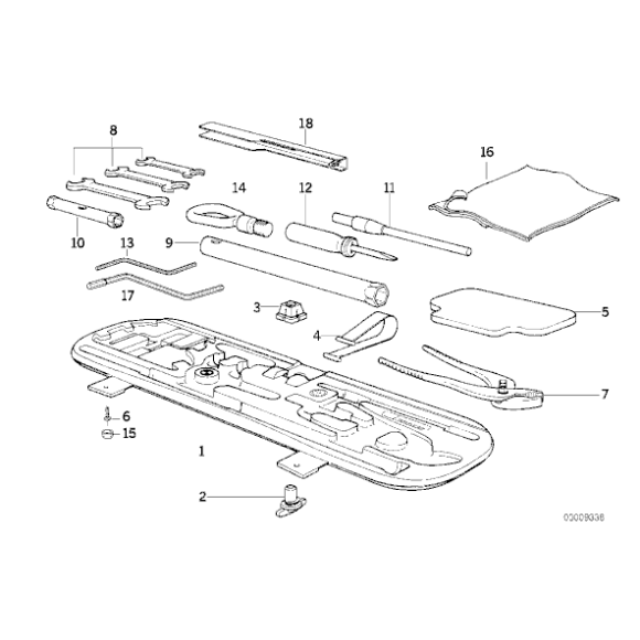 Wykładzina tłumiąca schowka narzędzia BMW E36 318 320 323 325 328 M3 - 71111182316
