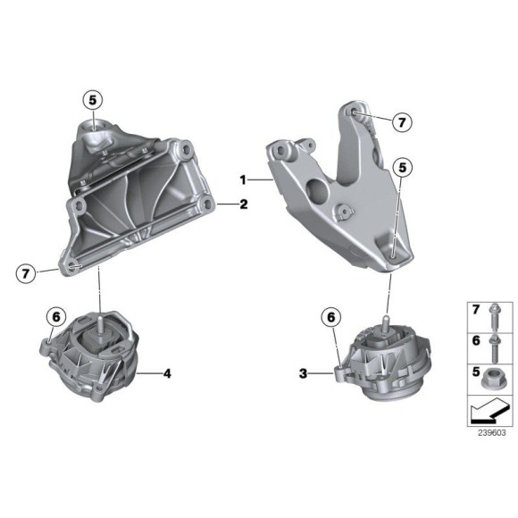 Poduszka silnika lewa BMW F25 F26 28iX 35iX M40iX N52N N55 - 22116785711