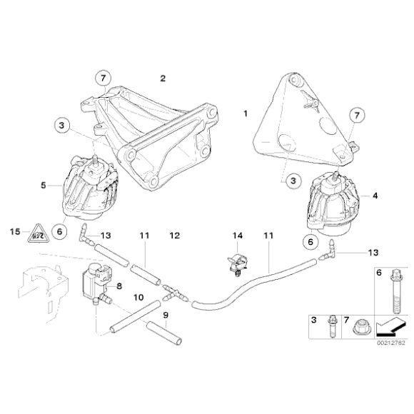 Poduszka silnika prawa BMW E90 E91 E92 E93 325d 330d 335d M57N2 N57 - 22116773248