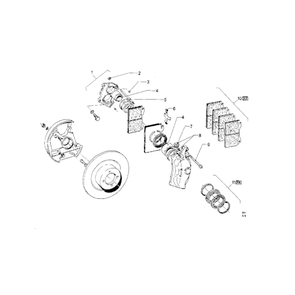 Zestaw naprawczy zacisku hamulcowego przód BMW 114 E12 E23 E24 E26 E28 E3 E9 NK - 34111158692