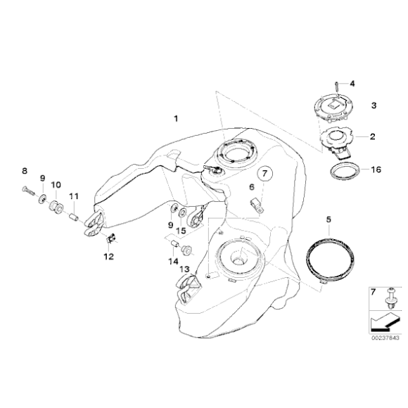 Pierścień mocujący uszczelka pompy paliwa BMW K15 K25 K255 K26 K27 K28 K29 K40 K43 K44 K48 K61 K71 K73 K75 - 16141182903