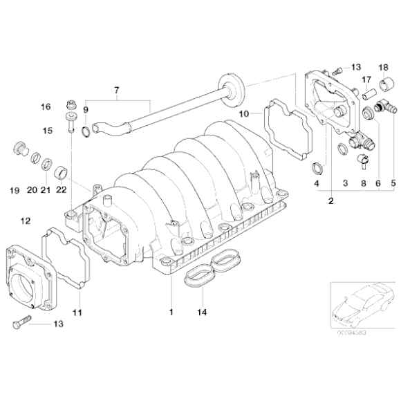 11611729727 Uszczelka pokrywy kol. ssącego BMW E31 E32 E34 E38 E39 X5 535 540 530 740 735 840 730 V8 M60 M62 - 11611729727 - Części oryginalne BMW Łódź | Sklep internetowy BMW