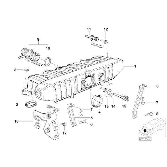 Końcówka przyłączeniowa kol. ssącego BMW E34 E36 520i 525i 320i 325i - 11611730265