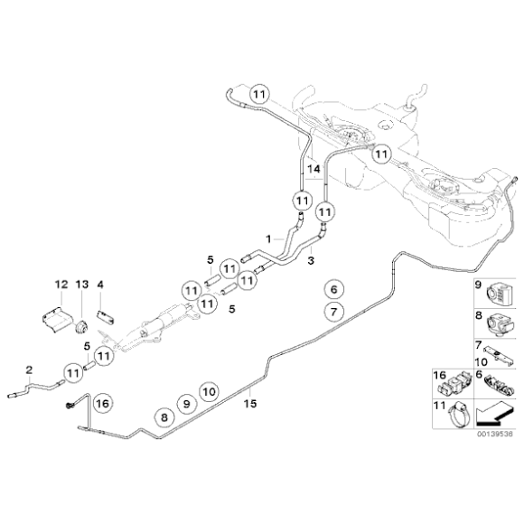 Przewód paliwa odpowietrzający BMW E46 320i 323i 325i 328i 330i - 16111184135