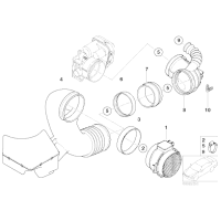 Rura guma przepływomierza BMW E53 X5 3,0i M54 - 13541440102