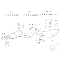 Tłumik tylny BMW E34 520i M50 - 18121723508