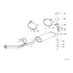 Tłumik tylny BMW E30 320i z katalizatorem - 18101705788