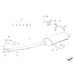 Tłumik tylny BMW E36 316i M40 M43 - 18101737652
