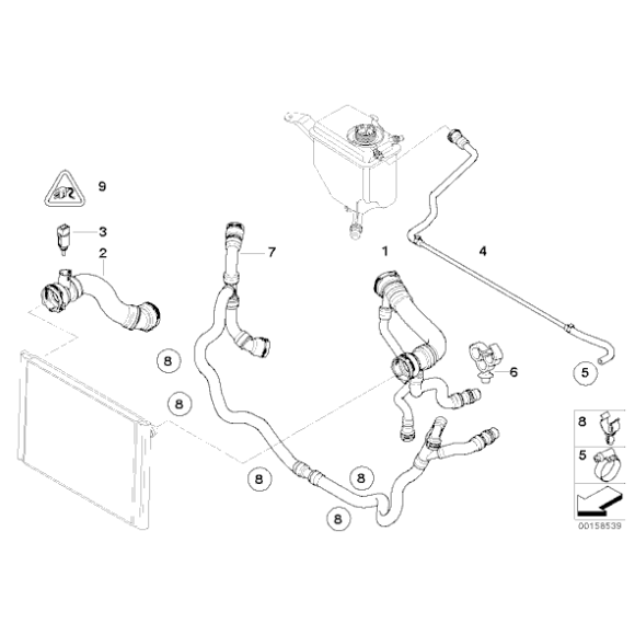 Przewód chłodnicy BMW E60N E61N E63N E64N 523i 525i 528i 530i 530xi 528xi 630i N52N N53 - 17127565780