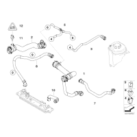 Przewód układu chłodzenia BMW E70 X5 4,8i silniki N62N - 17127536231