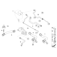 Przewód wąż chłodnicy BMW E60 E61 E63 E64 650i 550i 540i - 17127534918