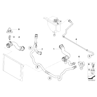 Przewód chłodnicy BMW E60 E61 E63 523i 525i 525xi 530i 530xi 630i - 17127521777