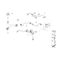 Przewód układu chłodzenia BMW E53 X5 4,4i 4,8is - 17127509965