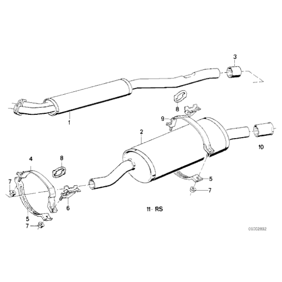 Tłumik środkowy BMW E30 325i 325ix - 18121709372
