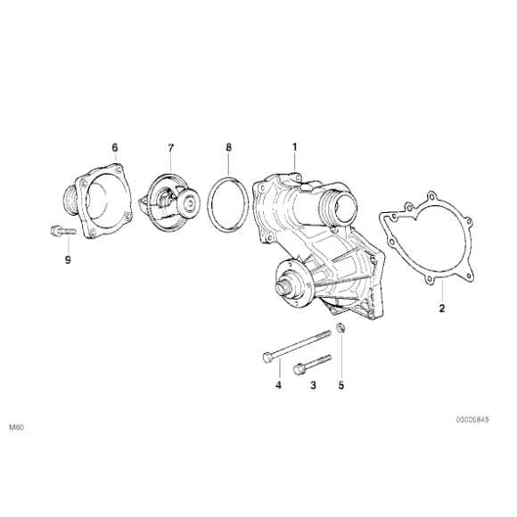 Termostat BMW E31 E34 E32 E38 840i 730i 740i 530i 540i M60 V8 - 11531702279