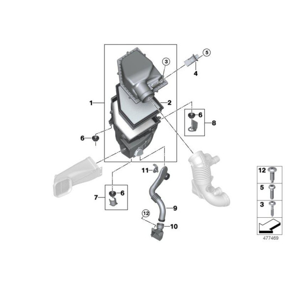 13718577170 Filtr powietrza BMW G01 G11 G12 G30 G31 G32 520 525 530 540 725 730 740 630 640 - 13718577170 - Części oryginalne BMW Łódź | Sklep internetowy BMW