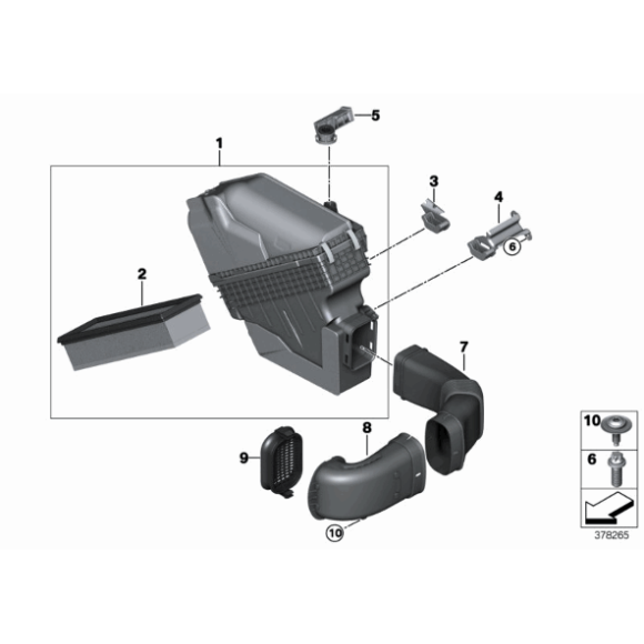 Filtr powietrza BMW F10N F11N F15 F25 F26 X5 X3 X4 18d 20d 25d 518d 520d B47 - 13718570043