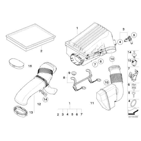 Filtr powietrza BMW E70 X5 3,0si N52N - 13717548888