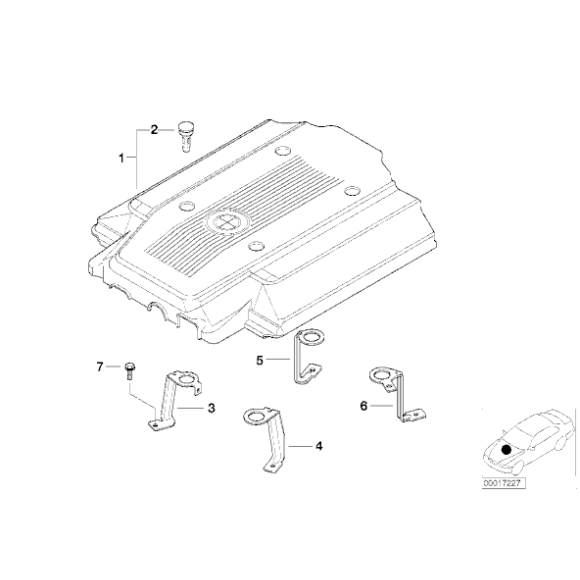 11611742968 Zatrzask mocowanie osłony silnika BMW E38 E39 730 740 530 540, produkowane po 01.1996r - 11611742968 - Części oryginalne BMW Łódź | Sklep internetowy BMW