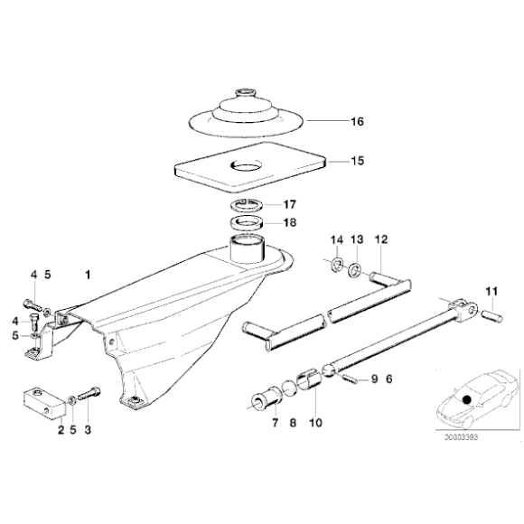 Gniazdo kuliste dolne koszyczek wybieraka zmiany biegów BMW E12 E21 E23 E24 E28 E30 - 25111207744