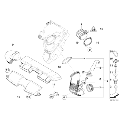 Przepływomierz powietrza BMW E60 E61 E63 E64  E70 E83 E90 E91 E92 335d X3 1,8d 3,0d 2,0d 3,0sd 35dX 635d 520d 535d - 13628509725