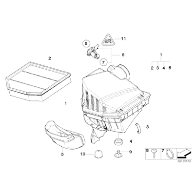 Filtr powietrza BMW E83N X3 Z4 E85 2,5si 3,0i 3,0si 2,0i N52N N52 N46 - 13717542545