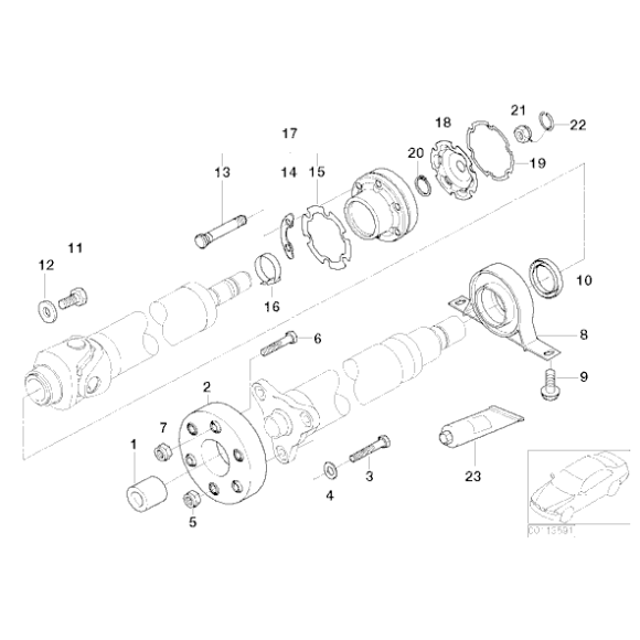 Podpora wału napędowego BMW E65 E66 730i M54 N52 - 26127525966