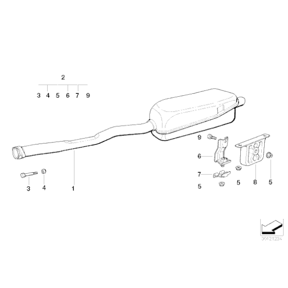 Tłumik tylny BMW E36 320i 323i M52 M50 - 18101737097