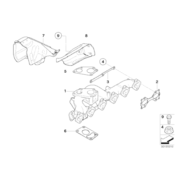 Uszczelka kol. wydechowego BMW E60N E61N E63N E70 E90 E92 335d 535d 635d 3,0sd 35d - 11627799728