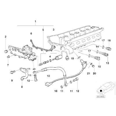 Czujnik temperatury wody BMW E34 E36 520i 320i M50 24V - 13621730034