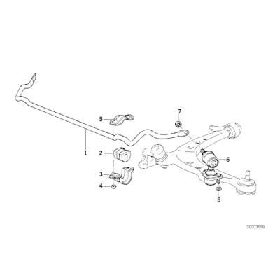 Guma stabilizatora przód BMW E34 E32 E31 525ix 730 740 750 840 850 24mm - 31351132786