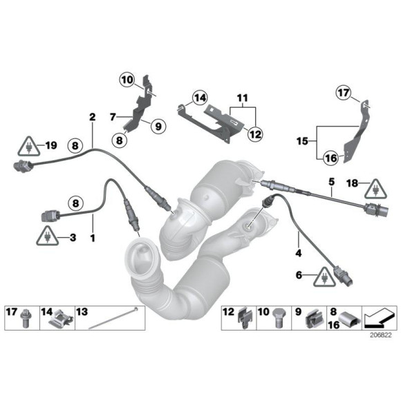Sonda lambda BMW E60 E61 E63 E64 E65 E70 E81 E84 E83 E87 E90 E91 F10 F11 - 11787558055