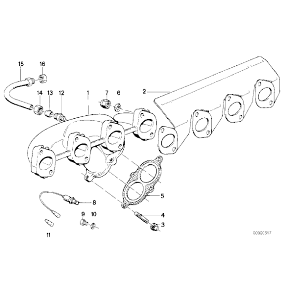 Uszczelka kolektora wydechowego BMW E30 E28 M10 - 11621723876