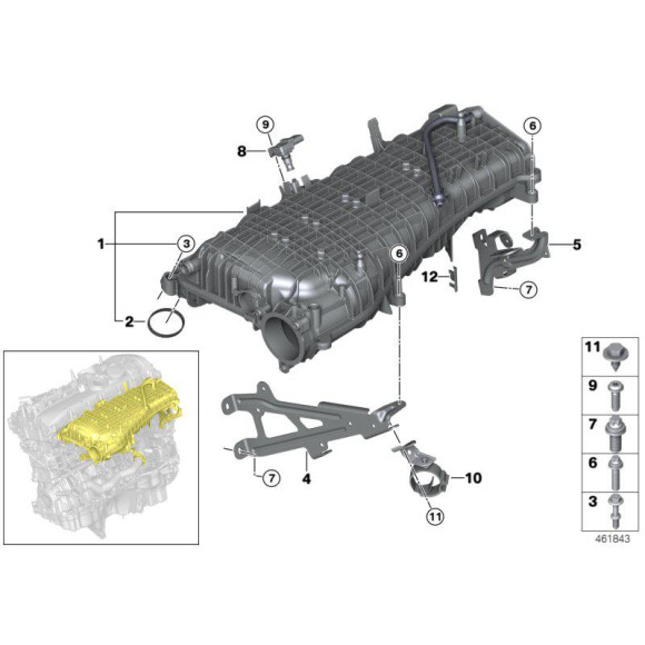11618603913 Kolektor ssący / chłodzący BMW F20N F21N F22 F23 F30N F31N F32 G11 G12 - 11618603913 - Części oryginalne BMW Łódź | Sklep internetowy BMW