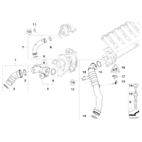 Przewód intercoolera AGR BMW E70 E70N E71 X5 X6 3,0d 3,5d M57N2 - 11618506079