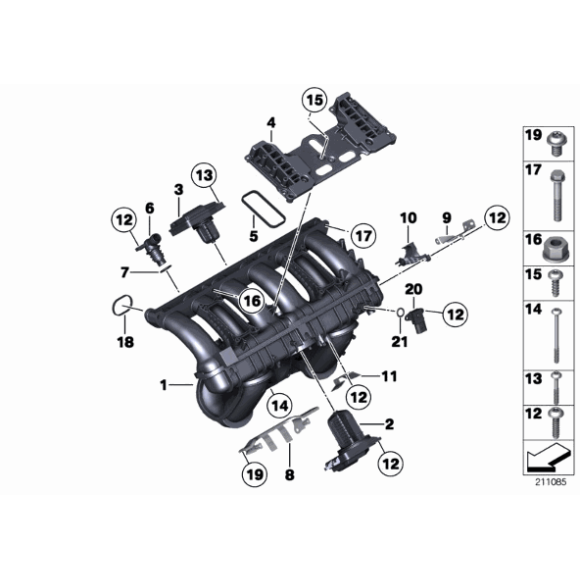 11617560538 Zespół Zawór regulacyjny ukł. dolotowego DISA BMW E60 E63 E70 E65 E81 E84 E87 E90 E91 F01 F10 F25 523 528 530 730 130 125 - 1161 - Części oryginalne BMW Łódź | Sklep internetowy BMW