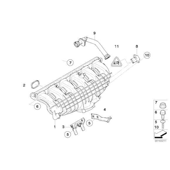 Uszczelki kol. ssącego BMW E60 E63 E65 E70 E81 E84 E90 E91 F01 F10 F12 F13 F15 F20 F21 F30 F31 - 11617547242
