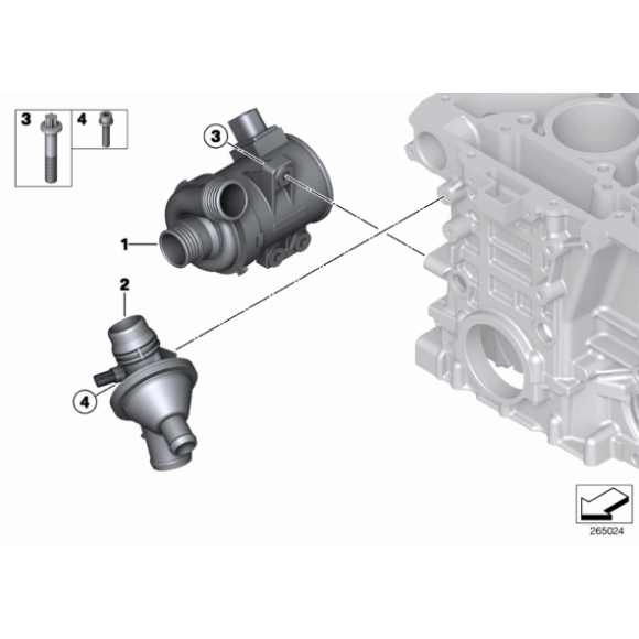 Termostat BMW E84 F10 F11 F15 F20 F25 F30 F31 F32 F34 F36 520i 528i 125i 220i 228i 320i 328i 420i 428i - 11538648791