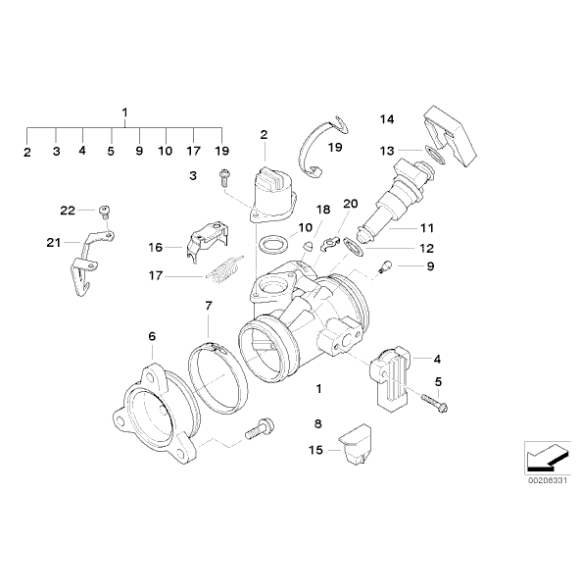 Obejma uszczelniająca przepustnicy BMW A67 K02 K03 K25 K255 K25H K26 K27 K28 K29 K80 K81 K82 - 11617680689