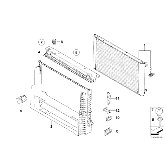Chłodnica silnika BMW E65 730d 745d- 17117795138 - 17117795138