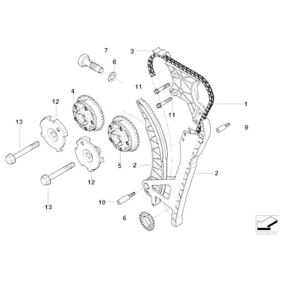 Łańcuch rozrządu BMW E60 E61 E63 E65 E70 E87 X1 X5 X6 E81 E90 F01 F07 F10 F30 F25 - 11317584084