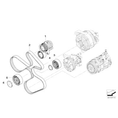Pasek wieloklinowy BMW E60N E61N E82 E84 X1 E88 E90N E91N E92N E93N 335i 135i 535i N55 - 11287628653
