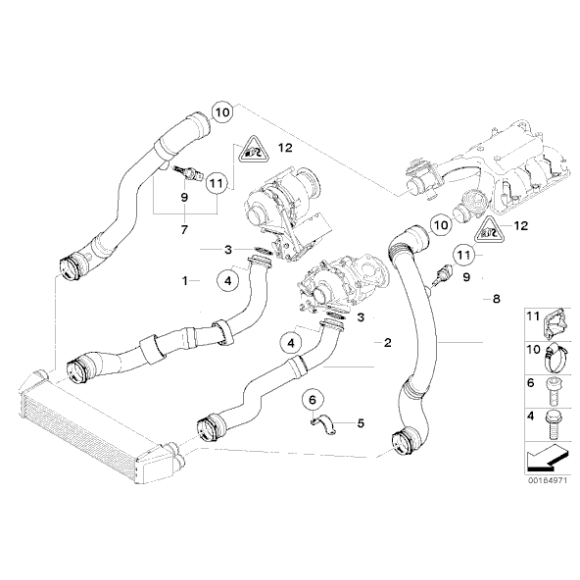 Uszczelka kształtowa przewodu powietrza doładowującego BMW E65 740d 745d - 11617789170