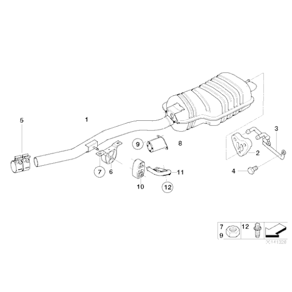 Tłumik tylny BMW E46 318d 320d M47 M47N - 18312246935