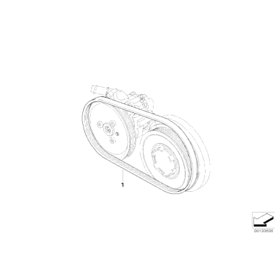 Pasek micro na klimatyzację BMW E90 E91 E92 325d 330d 330xd M57N2 - 11287794070