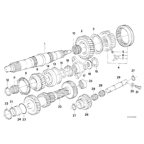 Łożysko kulkowe skrzyni biegów BMW E23 E24 E28 E30 E34  - 23121224166