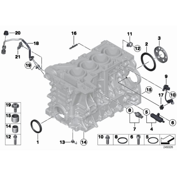 Zimering wału korbowego BMW E60 E61 E63 E64 E65 E70 E71 E81 E83 E84 E87 E90 E91 E92 F01 F07 F10 F11 F13 F16 F20 F30 F80 - 111186